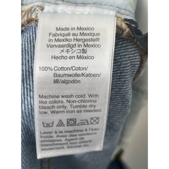 Madewell The Dadjean Bleached Edition Bleached Distressed Ripped Knee Sz 24 - Picture 5 of 6
